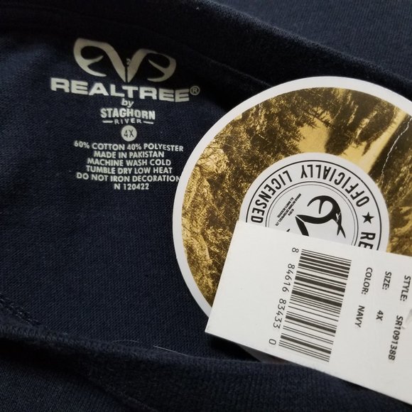 Realtree shirt 4X NWT Built For Adventure trees river mountains logo graphic - Picture 5 of 6